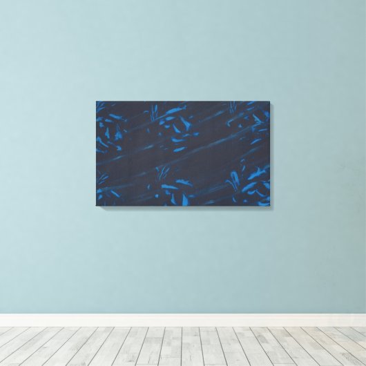 Abstracte Blauwe Vormen op marinesunerschilderCanv Canvas Afdruk (Insitu (Houten vloer))