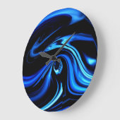 Abstracte blauwe walvis - Noord-lichte wandklok (Hoek)