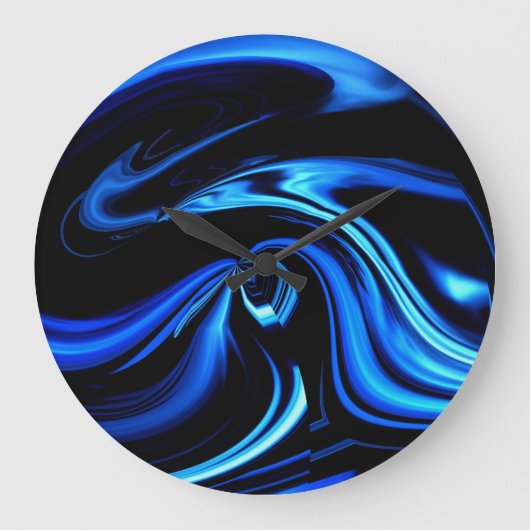 Abstracte blauwe walvis - Noord-lichte wandklok (Voorkant)