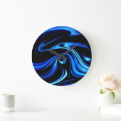Abstracte blauwe walvis - Noord-lichte wandklok (Huis)