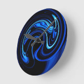 Abstracte blauwe wandklok (Hoek)