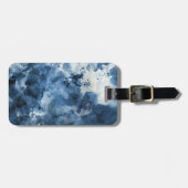 Abstracte blauwe waterverf achtergrond bagagelabel (Voorkant horizontaal)
