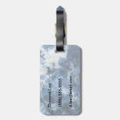 Abstracte blauwe waterverf achtergrond bagagelabel (Achterkant verticaal)