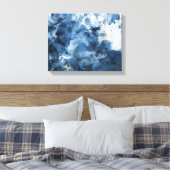Abstracte blauwe waterverf achtergrond canvas afdruk (Insitu (Slaapkamer))