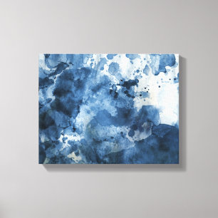 Abstracte blauwe waterverf achtergrond canvas afdruk