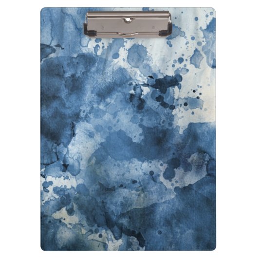 Abstracte blauwe waterverf achtergrond klembord (Voorkant)