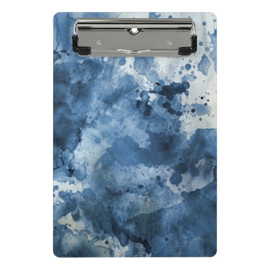 Abstracte blauwe waterverf achtergrond mini klembord (Voorkant)