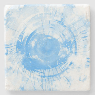 Abstracte blauwe waterverf achtergrond, textuur. 2 stenen onderzetter