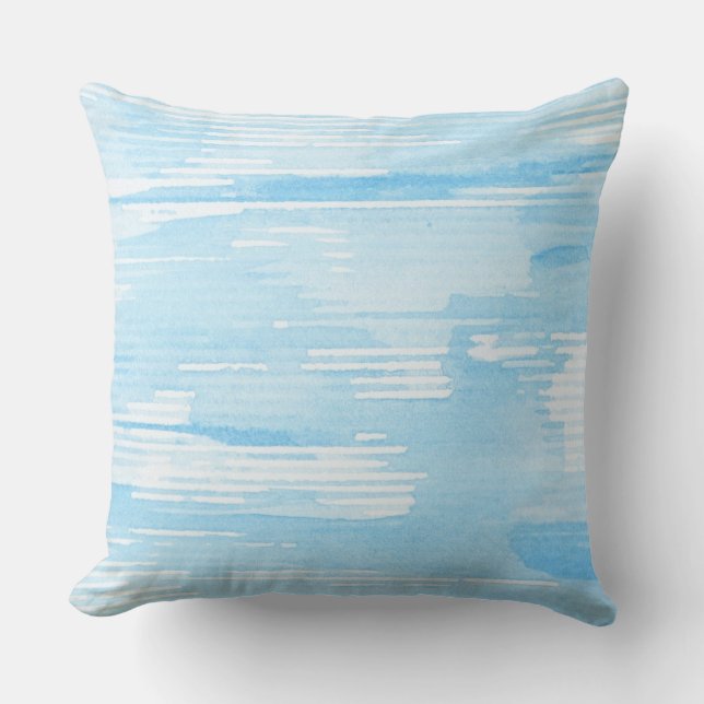 Abstracte blauwe waterverf achtergrond, textuur. kussen (Voorkant)