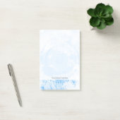 Abstracte blauwe waterverf achtergrond, textuur. post-it® notes (Kantoor)