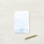 Abstracte blauwe waterverf achtergrond, textuur. post-it® notes (Op bureau)