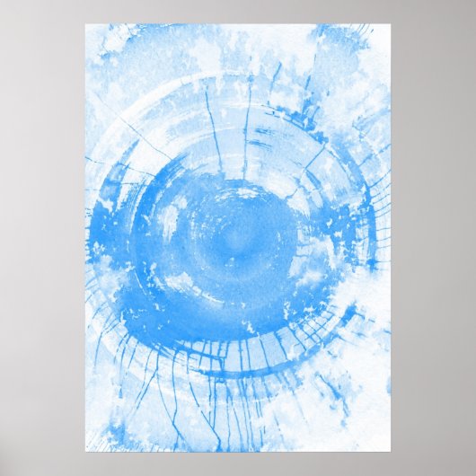 Abstracte blauwe waterverf achtergrond, textuur. poster (Voorkant)