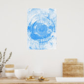 Abstracte blauwe waterverf achtergrond, textuur. poster (Keuken)