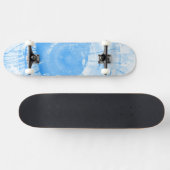 Abstracte blauwe waterverf achtergrond, textuur. skateboard (Horizontaal)