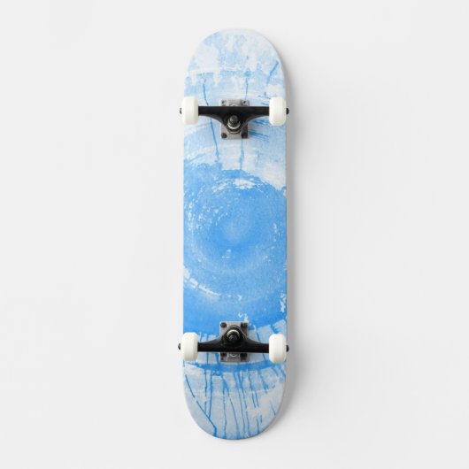 Abstracte blauwe waterverf achtergrond, textuur. skateboard (Voorkant)