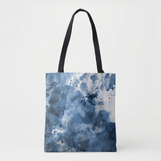 Abstracte blauwe waterverf achtergrond tote bag (Voorkant)