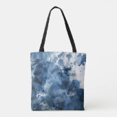 Abstracte blauwe waterverf achtergrond tote bag (Achterkant)