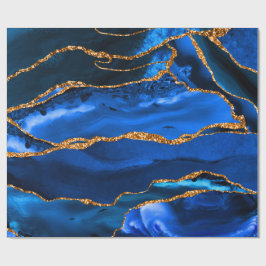 Abstracte blauwe Waterverf Cadeaupapier