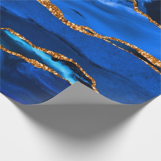 Abstracte blauwe Waterverf Cadeaupapier (Hoek)