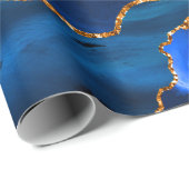 Abstracte blauwe Waterverf Cadeaupapier (Rol Hoek)