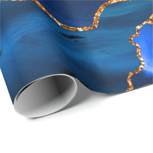 Abstracte blauwe Waterverf Cadeaupapier (Rol Hoek)