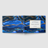 Abstracte blauwe Waterverf Gastenboek (Volledig)