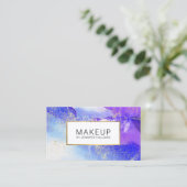 Abstracte blauwe Waterverf met Faux Gold Dust Visitekaartje (Staand voorkant)