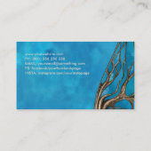 Abstracte blauwe Waterverf mozaïekboom Visitekaartje (Achterkant)