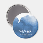 Abstracte blauwe waterverf splash maakt kunst omho magneet (Voorkant / Achterkant)