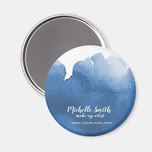 Abstracte blauwe waterverf splash maakt kunst omho magneet (Voorkant / Achterkant)