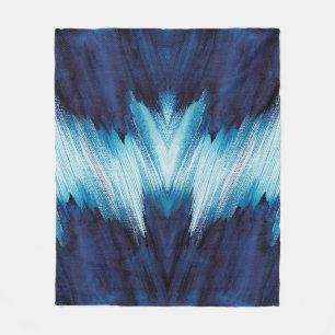 Abstracte blauwe waterverf, verfhoog resol fleece deken