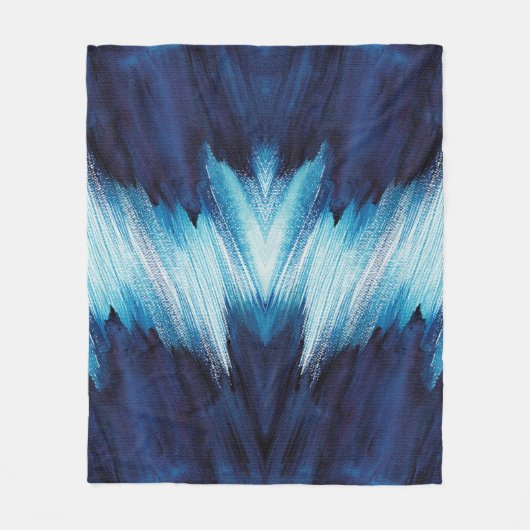 Abstracte blauwe waterverf, verfhoog resol fleece deken (Voorkant)