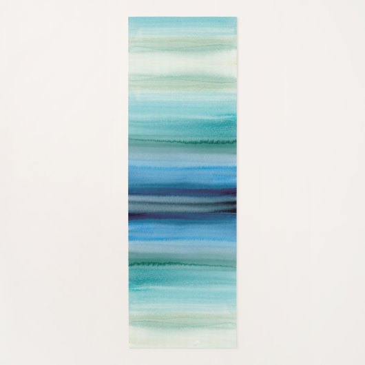 Abstracte blauwe Waterverf Yogamat (Voorkant)