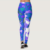Abstracte blauwe, witte, Paarse Leggings (Achterkant)