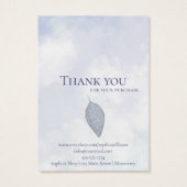 Abstracte Blauwe Wolken Oorbel Sieraden Display Ca Visitekaartje (Achterkant)