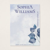 Abstracte Blauwe Wolken Oorbel Sieraden Display Ca Visitekaartje (Voorkant)