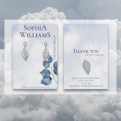 Abstracte Blauwe Wolken Oorbel Sieraden Display Ca Visitekaartje