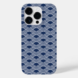abstracte blauwe zee golven in Chinese stijl  Case-Mate iPhone 14 Pro Hoesje