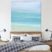 Abstracte blauwe zee met prachtige Calm Ocean Canvas Afdruk (Insitu (Slaapkamer))