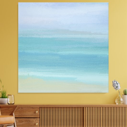 Abstracte blauwe zee met prachtige Calm Ocean Canvas Afdruk (Insitu (Woonkamer))