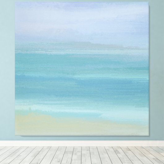 Abstracte blauwe zee met prachtige Calm Ocean Canvas Afdruk (Insitu (Houten vloer))