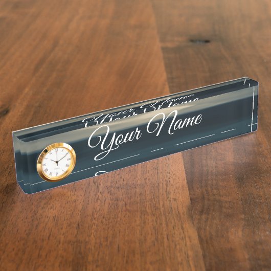 abstracte blauwe zee naambordje (Zijkant)