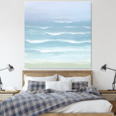 Abstracte Blauwe Zeekust kleine golven in Waterver Canvas Afdruk (Insitu (Slaapkamer))