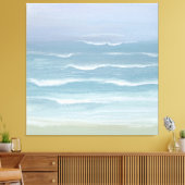 Abstracte Blauwe Zeekust kleine golven in Waterver Canvas Afdruk (Insitu (Woonkamer))