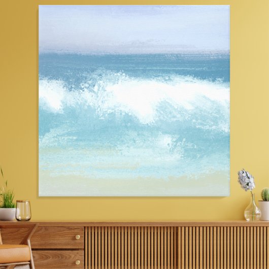 Abstracte Blauwe Zeesoor Breaking Wave in Waterver Canvas Afdruk (Insitu (Woonkamer))