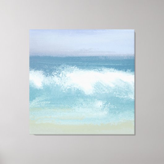 Abstracte Blauwe Zeesoor Breaking Wave in Waterver Canvas Afdruk (Voorkant)