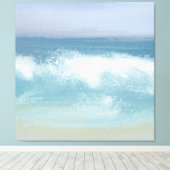 Abstracte Blauwe Zeesoor Breaking Wave in Waterver Canvas Afdruk (Insitu (Houten vloer))