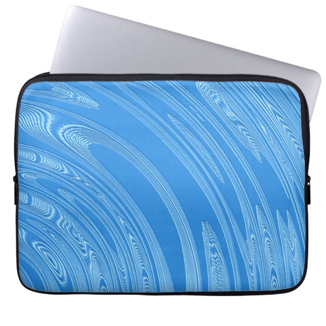 abstracte blauwe zilvermetelstructuur. laptop sleeve (Voorkant)