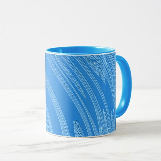 abstracte blauwe zilvermetelstructuur. mok (Voorkant rechts)