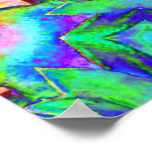 Abstracte blauwe zonnebloemen - schilderij met ret poster (Hoek)